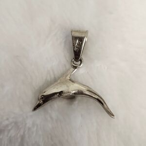 925 Sterling Silver 34MM Cetacean Dolphin Pendant